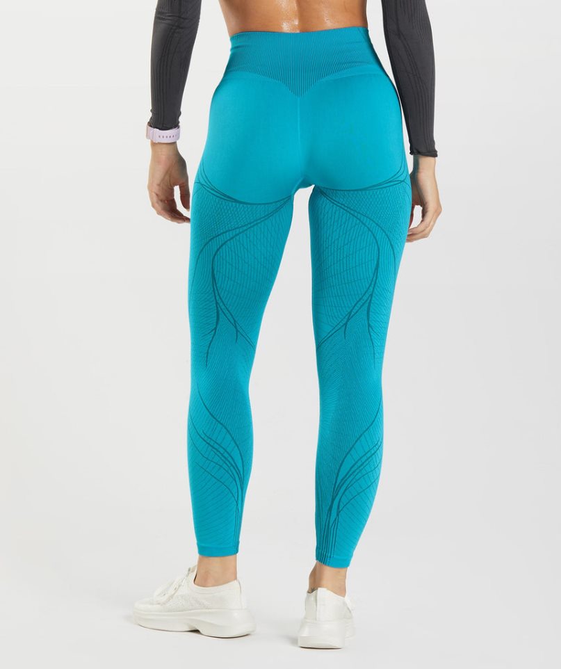 Women's Gymshark Apex Seamless Leggings Turquoise | CA A65318